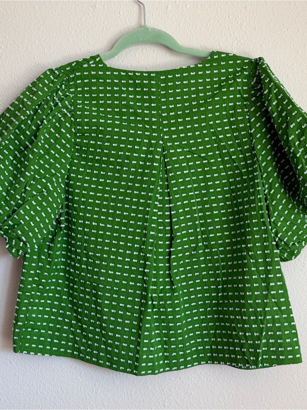 NWT Kate Spade for Target Green Dotted Blouse with Bow Details Size Medium - Picture 2 of 5